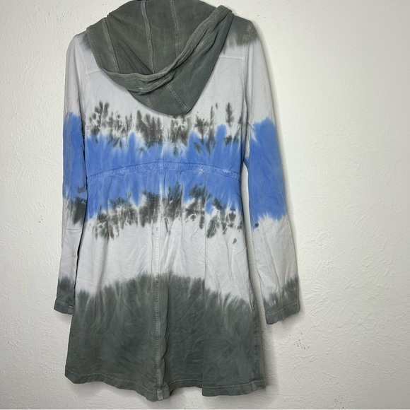 Coin 1804 Tie Dye Robe Swimsuit Coverup Cover Up Long Hoodie Zipper Zip up - Picture 3 of 12